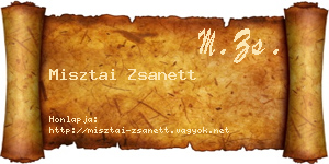 Misztai Zsanett névjegykártya